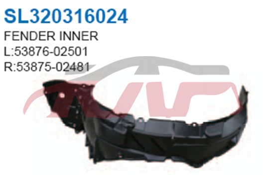 For Toyota 20118117 Corolla Meddle East inner Fender,middle East r 81581-02a90  L 81591-02a90, Corolla  Car Accessories, Toyota  Inside Fender��fender FlaresR 81581-02A90  L 81591-02A90