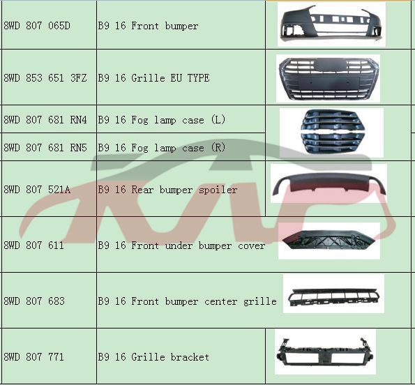 For Audi 1404a4 16-19 B9) front Bumper Assy , Audi   Automotive Accessories, A4 Carparts Price